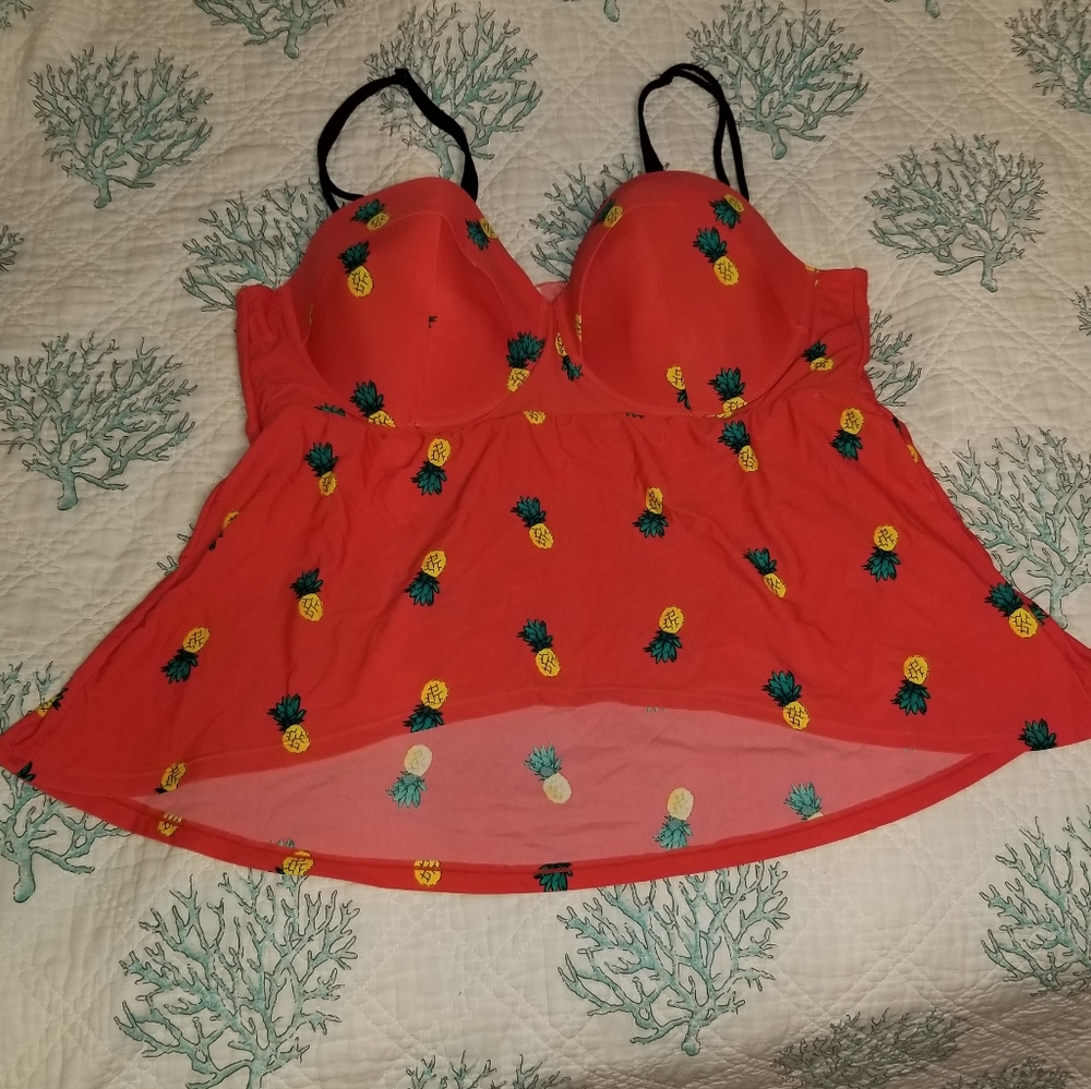 Lane Bryant Pineapple Swim Top Underwire